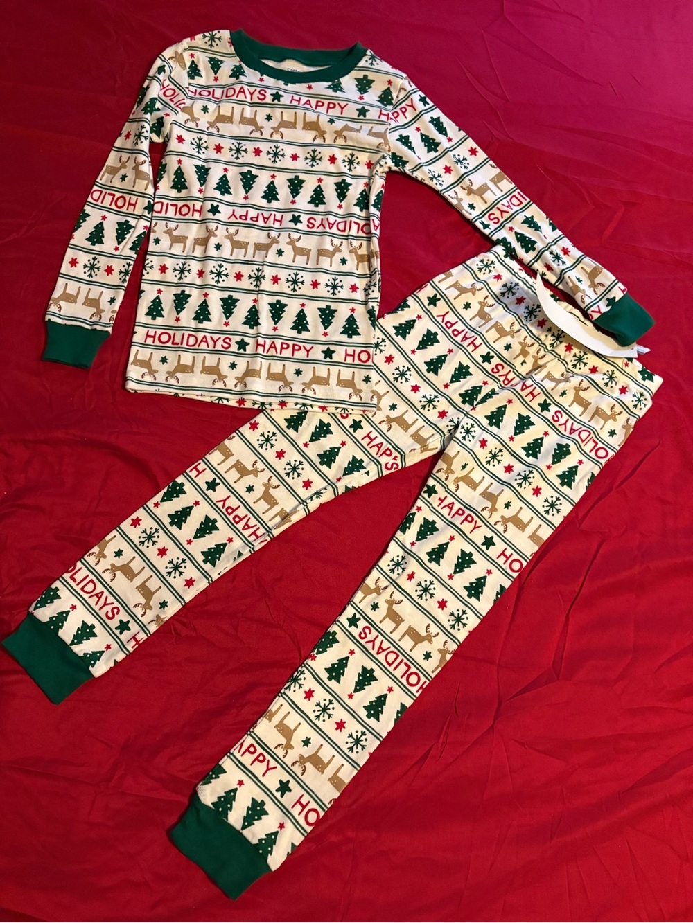 Carter’s kids size 7 year holiday two piece pajama set
